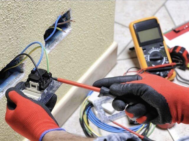 Our team working on an electrical project